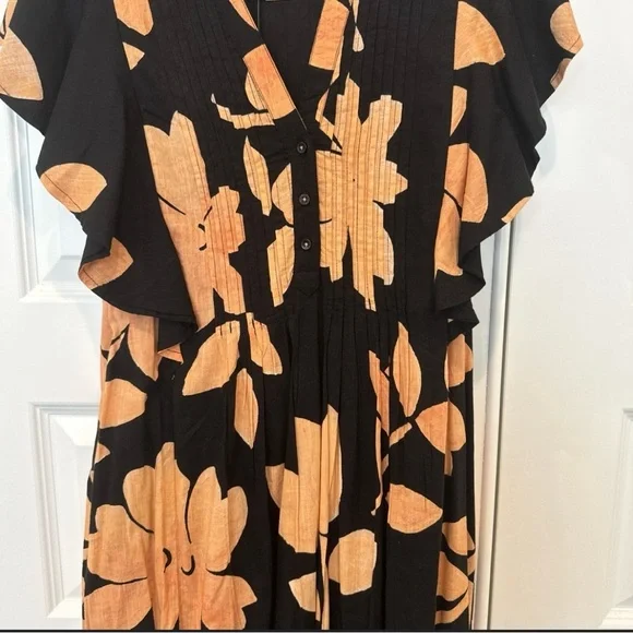 Maeve by Anthropology Floral Black and Pink Maxi Dress - Picture 3 of 7